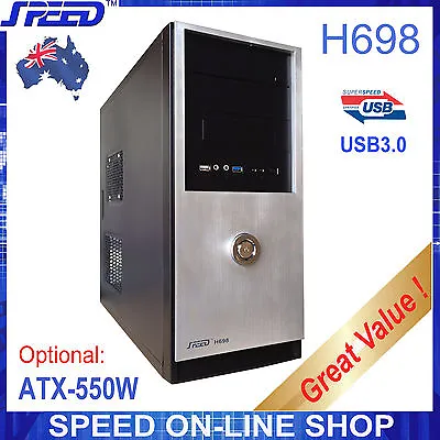 SPEED H698 USB3.0 PC Tower Case For Office Or Gaming - (Optional PSU +$39.50) • $72.50