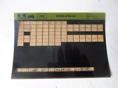 Kawasaki Parts Manual & Service Information Microfiche KZ650 B-Series 99961-0076 • $8.99