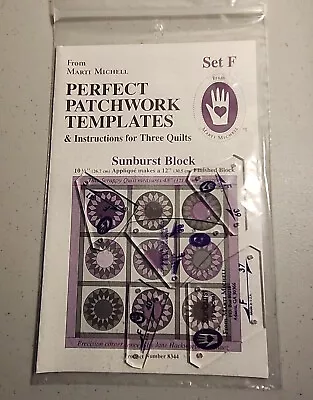 Marti Mitchell Perfect Patchwork Templates (Set F) - 5 Pieces - Sunburst Block • $12