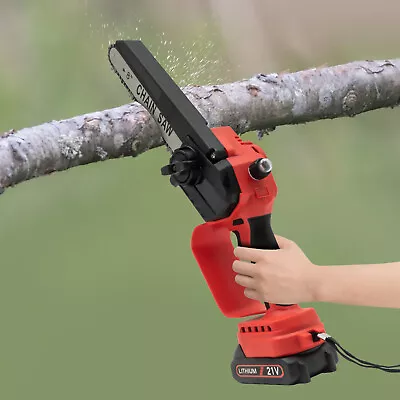 21V Mini Chainsaw Cordless 8 Inch Electric Chain Saw 800W With 2 Battery Power • $48.45