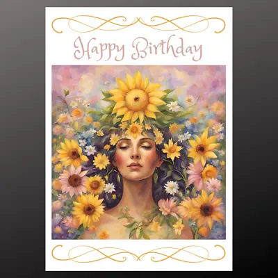 Boho Hippy Birthday Card Personalised Seeded  Pagan Wiccan Hippie Flower Power • £2.99