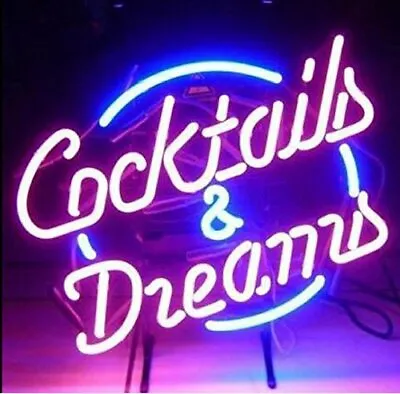 Cocktails And Dreams Martini 17 X14  Neon Light Sign Lamp Beer Bar Wall Decor • $99.99