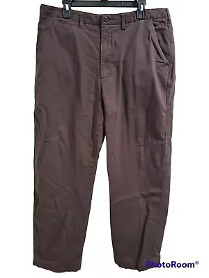 Cabela's Dark Brown Aged Khakis Heavy Flannel Lined Pants Men's Size 38 X 30 • $14