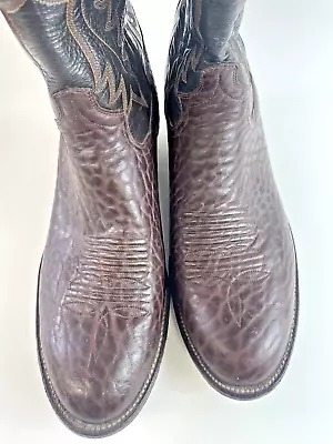 SANDERS Mens Cowboy Boots Black/Brown Size 10.5 D Rodeo Western Boots • $35