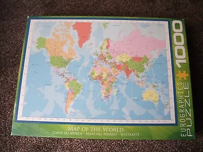 Eurographics Jigsaw - Map Of The World - 1000 Piece - Excellent Condition • £2.99