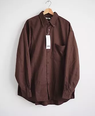 Lemaire Oversized Fluffy Brushed Twill Uniqlo Long Sleeve Casual Shirt Large • $45