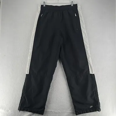 Vintage Nike Sweatpants Men’s Size XL Black Ankle Zip Drawstring Polyester Logo • $21.99