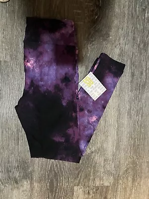 Lularoe Os Leggings Galaxy Print Purple N Black New With Tag • £23.16