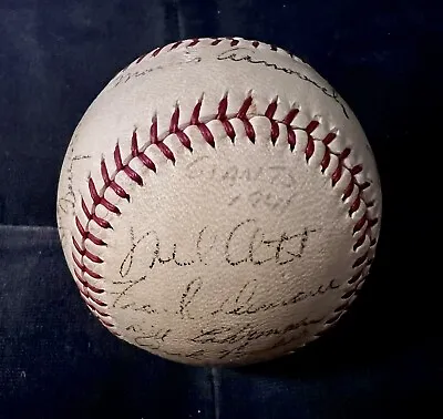 1941 New York Giants Signed (25) Baseball. Ott Hubbell Terry Hartnett. JSA • $2500