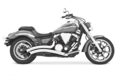 $999.99 • Buy Sharp Curve Radius Full Exhaust System Chrome Yamaha V Star 950 2009-2015