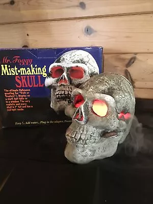 Vintage Halloween Mr. Foggy Mist Making Skull With Led Lighting Pan Asian Fogger • $69.95