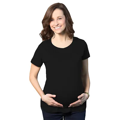 Womens Maternity Shirt Pregnancy Tee Plain Blank Announcement New Baby Bump Top • $9.50