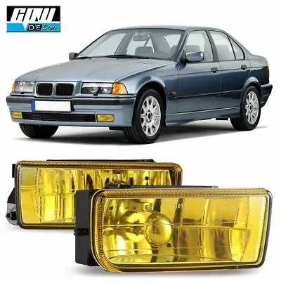 Fog Lights For 92-99 BMW E36/M3 3 Series Yellow Glass Lens H1 55W Lights Pair • $38.99