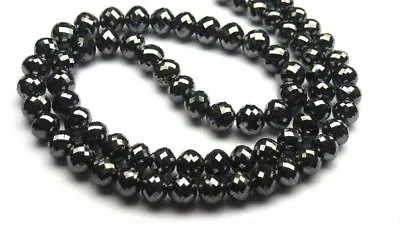 $229 • Buy 100 Cts Sparkling Shinning Micro Faceted Black Diamond Beads Necklace 5 Mm 18  !