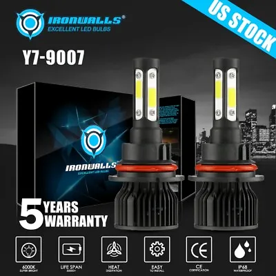 4-sides 9007 LED Headlight Hi/Lo Bulbs For Ford F-150 1992-2003 F-250 1992-1999 • $21.99