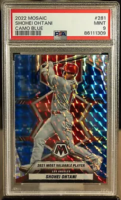 86111309 Shohei Ohtani 2022 Panini Mosaic #281 Camo Blue Angels MVP PSA 9 • $0.99