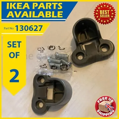 130627 X 2 Genuine IKEA GREY PAX Wardrobe Brackets Clips For Rail + Screws • £3