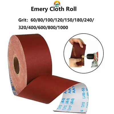60Grit-1000Grit Emery Burnish Cloth Roll Abrasive Sand Paper 1/2/5 M Sandpapier • £8.17