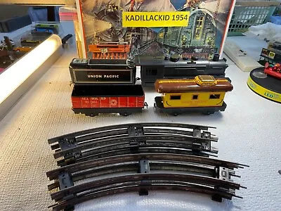 $75.55 • Buy 🚅 O Scale Vintage Tin Marx Steam Engine-wind-up & Freight Cars - L👀k  💥 Z544