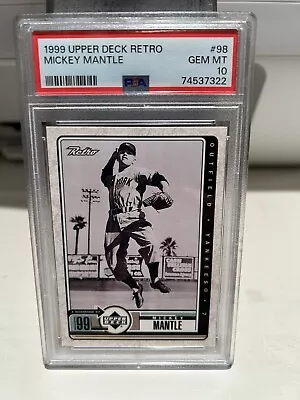 Mickey Mantle PSA 10 Yankees 1999 Upper Deck Retro #98 HOF GOAT 74537322 LOW POP • $1.25