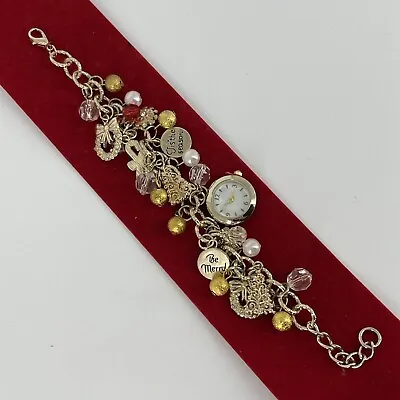 Macy's Holiday Lane Womens Watch Gold-Tone Christmas Charm Bracelet • $19.99