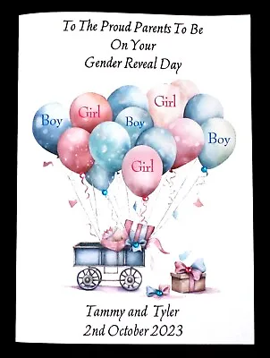 Personalised Congratulations Gender Reveal Card Any Names/Date • £2.69