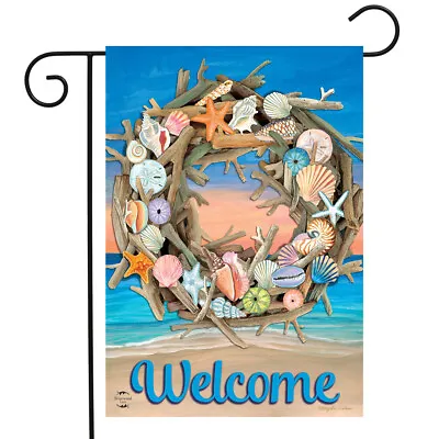 Driftwood Wreath Summer Garden Flag Nautical 12.5  X 18  Briarwood Lane • $9.86