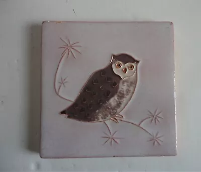 Vintage MCM Southwest Gila Pottery McKusick Tuscon Desert House Owl 6  Tile Lotz • $59.99