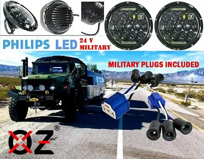 24V Military LED Headlight 7  DRL HMMWV M35 M923 M998 M35a2 M35a3 Hummer Truck • $179.99