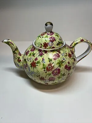 Formalities ︱ Baum Bros ︱Yellow Chintz Pink Rose Collection  ︱Vintage Teapot︱ • $24.99