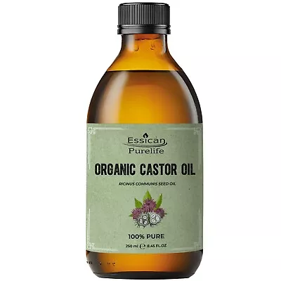 Organic Castor Oil 250ml 100% Natural - Glass Bottle Cold Pressed Hexane Free • £9.95