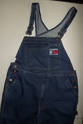 NEW WITHOUT TAGS Ralph Lauren Chaps BIB Overalls  Carpenter  Men’s LARGE T355 • $45.10