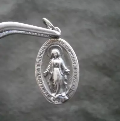 Virgin Mary Miraculous Medal Sterling Silver Religious Medal Charm Pendant 1.7g • $14.50