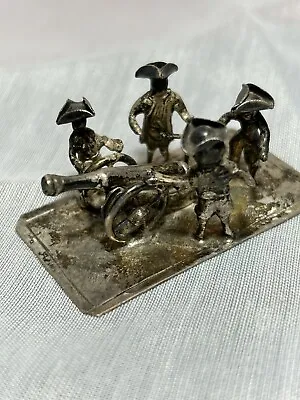 Vintage Silver Men With Cannon Miniature Revolutionary War Scene • $69.95