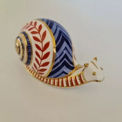 £42 • Buy Royal Crown Derby Paperweight - Snail - Imari Colours - Silver Button Fine Bone