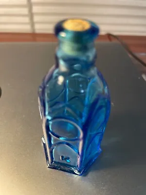 Wheaton NJ Blue Glass Bottle   INK - CHURCH - BRAND   • $8.99