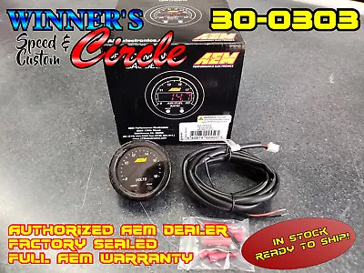 AEM 30-0303 X-Series Voltage Gauge 8-18 Volts 2-1/16  Dia • $153.95