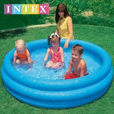 INTEX Paddling Pool Swimming Pool (3 Ring Blue Crystal)Kids Garden Fun 58  X 13  • £9.99