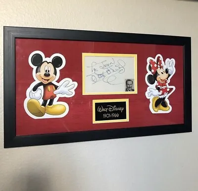Framed Walter E Disney Signed Autograph Index Card Walt Mickey Beckett COA LOA • $15000