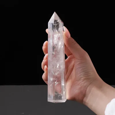 12-13cm Large Clear Quartz Crystal Point Natural Wand Reiki Healing Energy Gift • $22.99