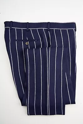 New Suitsupply Brescia Navy Stripe Pants Suit Size US 44R W38 • $99