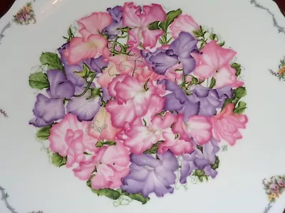 Royal Albert Collectors Plate SWEET PEAS - THE QUEEN MOTHER FAVOURITE FLOWERS • £10.99