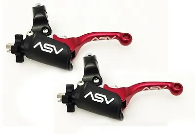 ASV Unbreakable F3 Red Shorty Clutch Brake Levers Dust Covers KLX 110L 110R 125 • $159.95