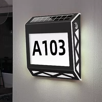 Solar Address Sign House Numbers For Outside Lighted Address Plaque Outdoor... • £61.56