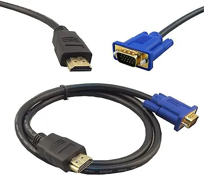 £4.46 • Buy HDMI Male To VGA D-SUB Male Video Adapter Cable For TV Computer Monitor 1 Meter