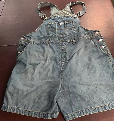 Motherhood Maternity Overall Shorts Blue Jeans Bib Casual Farm Work Classic 0 • $29.95