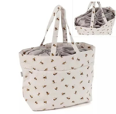 KNITTING CRAFT BAG Drawstring Bee Design GREAT FOR KNITTING SEWING & CRAFTS • £21.50