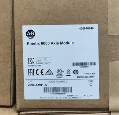 Allen Bradley 2094-AM01-S /C Axis Module W/Safety 200/230V 9A For Kinetix 6000 • $1009.24