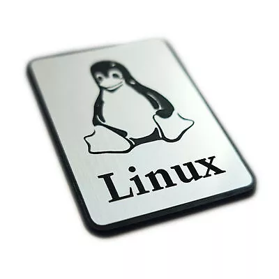 Linux Sticker Case Badge Decal - Chrome Reflective - 35 Mm X 25 Mm • £9.47