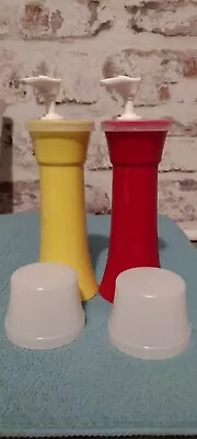 Vintage Tupperware Mustard And Ketchup Pump Dispensers With Caps • $19.99